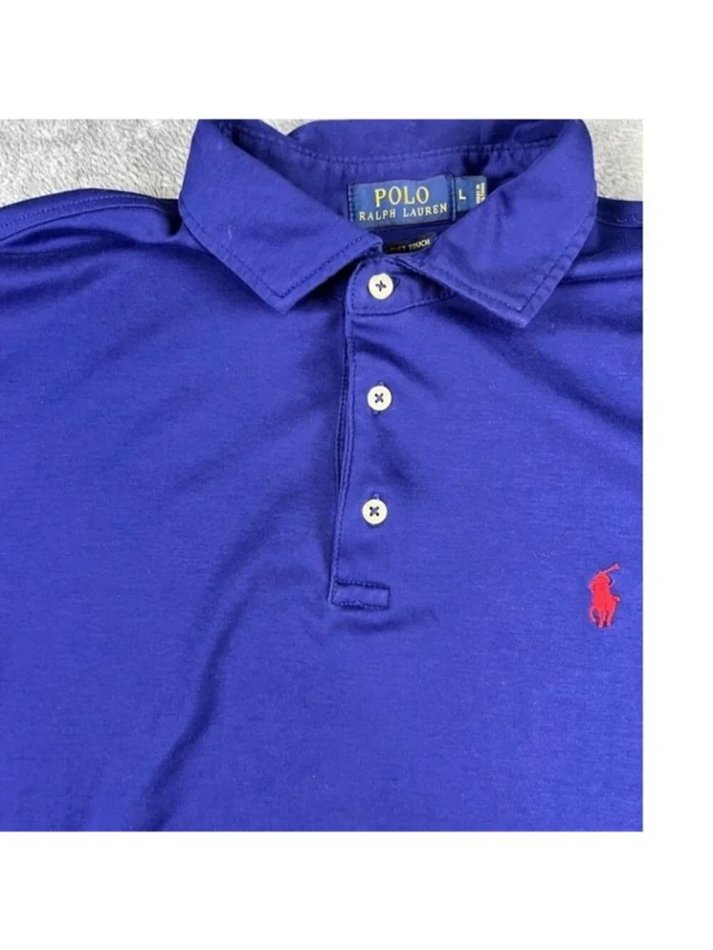 Polo Ralph Lauren Mens Large Polo Shirt Blue Red Horse Logo